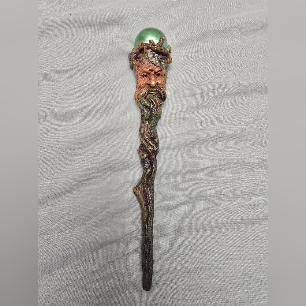 Greenman Wand with Green Orb - Magical Spell Cosplay Fantasy Decor